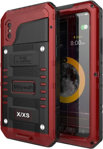 Mitywah - Funda impermeable compatible con iPhone X/XS, [Cubierta protectora de cuerpo completo] con [protección de pantalla integrada] [a prueba de