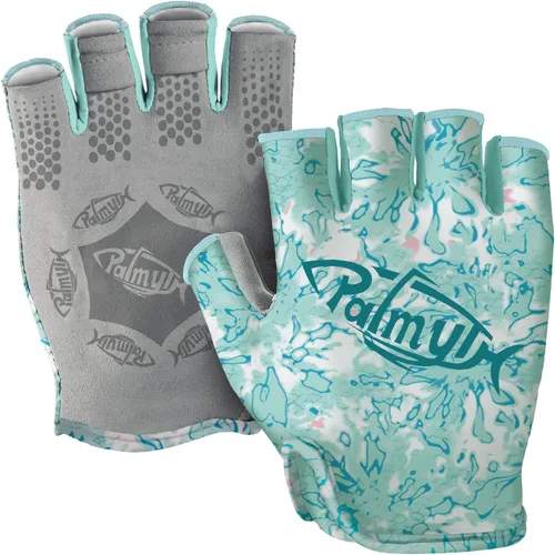 Miniatura 7 de Palmyth Guantes de pesca UV Stubby con protección solar para hombres y mujeres, UPF 50+ SPF para kayak, remo, canoa, remo, conducción Camo Negro