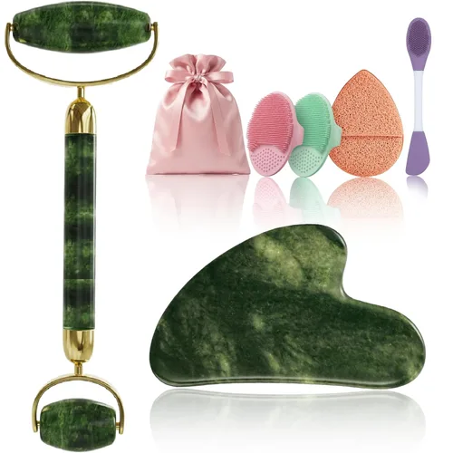 Miniatura 9 de Rena Chris Gua Sha y juego de rodillos faciales: rodillo de acero inoxidable antirotura para un uso duradero, esculpir la mandíbula y reducir