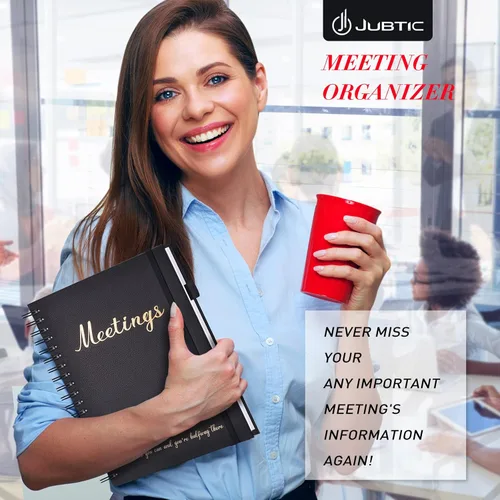 Miniatura 2 de JUBTIC Cuaderno de reuniones para el trabajo con artículos de acción, cuadernos de trabajo para tomar notas y organizador de agendas, el suministro