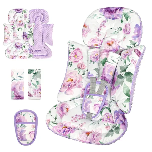 Miniatura 10 de Inserto de Asiento de Coche para Bebé, Soporte Suave para la Cabeza y Cuerpo del Asiento de Coche para Niña o Niño, Inserto Reversible para Asiento