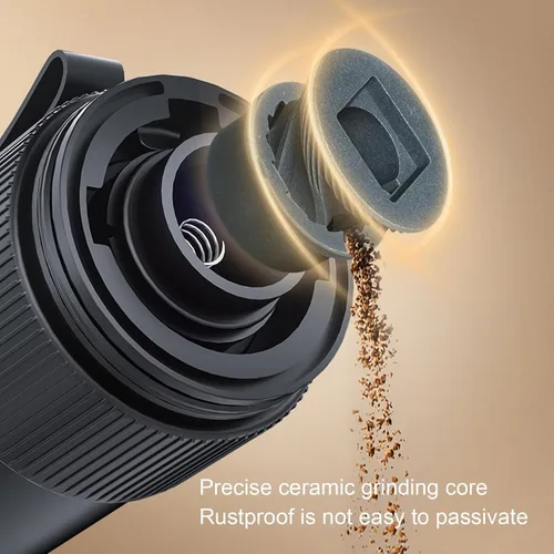 Miniatura 8 de Generic Molinillo de café eléctrico portátil con mango recargable por USB, parada automática, silencioso, ajustable, pequeño, de acero inoxidable
