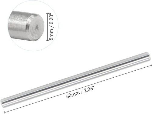 Miniatura 3 de 10 clavijas de 0.197 in de diámetro x 2.362 in de longitud 304 de acero inoxidable 304 clavijas de soporte de barra de metal elementos usados