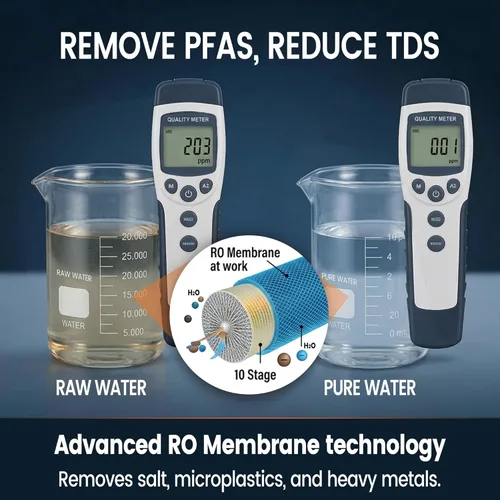 Miniatura 2 de Purewell® K8680 RO Sistema purificador de agua, 10 etapas RV portátil de filtración de agua de supervivencia con UV, tasa de desalinización alcanza