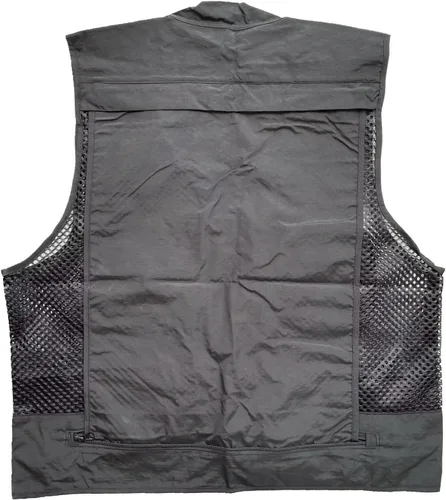 Miniatura 3 de Chaleco de malla transpirable con múltiples bolsillos para hombre, viajeros al aire libre, pesca con mosca, fotografía Negro