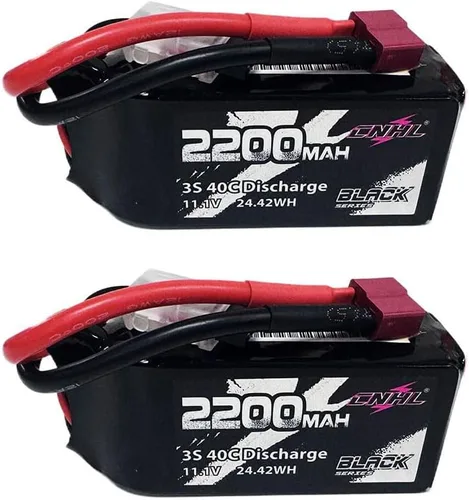 CNHL Batería Lipo de 2200 mAh 3S 40C 11.1V Batería lipo corta con enchufe en T para avión a control remoto, coche, vehículos RC, barco, dron, FPV,
