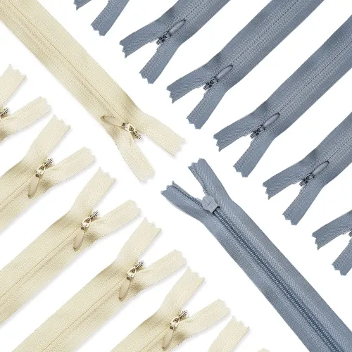Miniatura 8 de Renashed 45 cremalleras invisibles de nailon mixto de 21.5 pulgadas para costura, costura, artesanía, 20 colores (mezcla de colores)