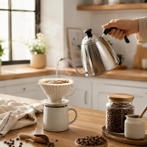 Miniatura 5 de Fino Hervidor de café con cuello de cisne, acero inoxidable 18/8, 6 tazas, capacidad de 1 L