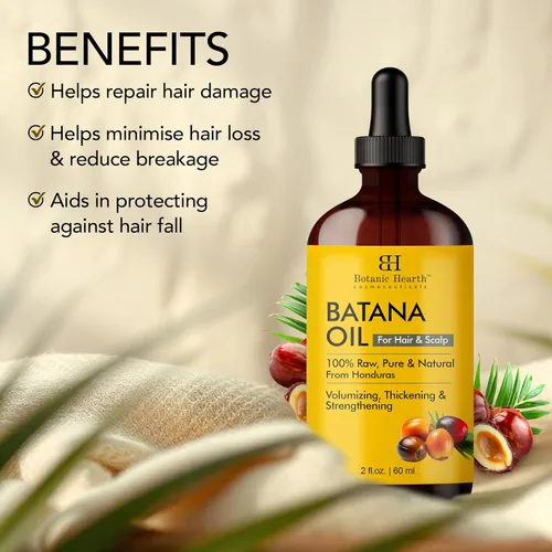 Miniatura 2 de Botanic Hearth Aceite de batana para el crecimiento del cabello y aceites de tratamiento capilar, 2 onzas líquidas, aceite de batana inspirado