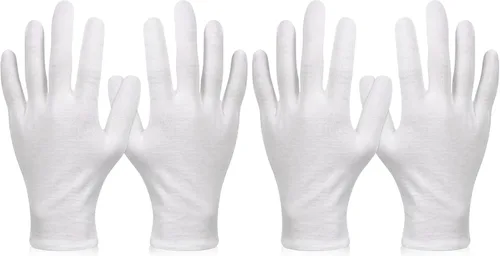 Miniatura 8 de Paxcoo 6 pares de guantes de algodón blancos XL para hidratación de manos secas, cosméticos, tratamiento de eccema, spa de manos e inspección