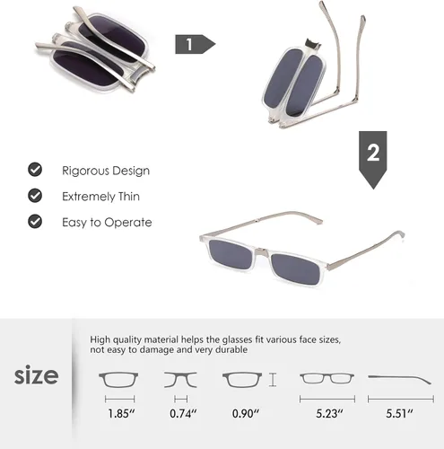 Miniatura 2 de SKYOAK Gafas de Sol de Lectura Plegables Irrompibles Evolucionadas para Mujeres y Hombres con Bloqueo de Luz Azul Anti UV Anti Fatiga Ocular