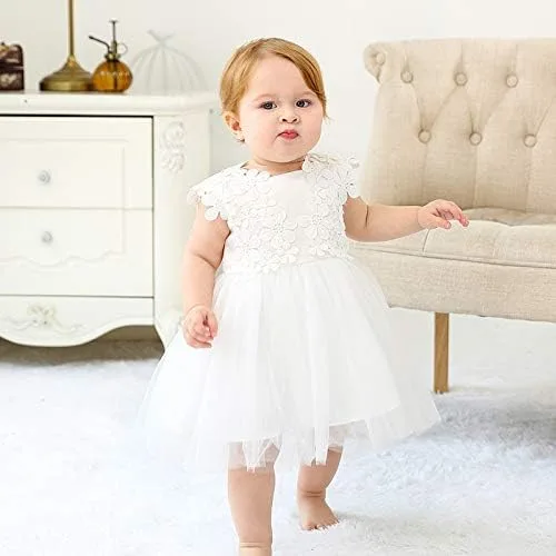 Miniatura 5 de CareCheer Vestido de bautizo para bebé niña, vestido de bendición de dedicación de bautizo, vestidos de ocasión especial con bordado floral