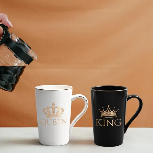 Miniatura 4 de Cabtnca Juego de tazas King and Queen, regalos para parejas para él y ella para Navidad, divertido juego de tazas de café para parejas, regalos