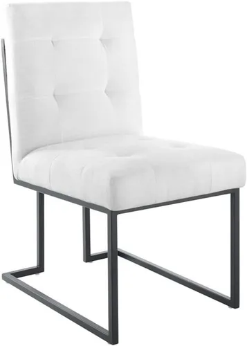 Miniatura 16 de Modway Privy Taburete tapizado de tela de acero inoxidable negro, beige