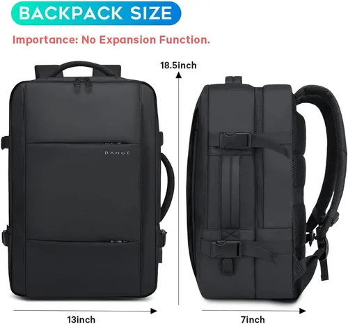 Miniatura 2 de BANGE Mochilas de viaje, mochilas de mano aprobadas para vuelo, mochila para laptop de 17 pulgadas para bolsa de viaje internacional, mochila