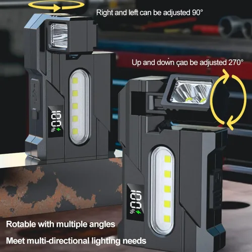 Miniatura 3 de Mini linterna EDC de 1200 lúmenes, súper brillante, 3 modos, mini EDC de tamaño de bolsillo, linternas planas recargables, luz doble LED ABS