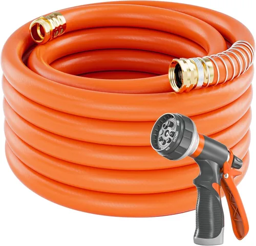 Miniatura 11 de SPECILITE Manguera de jardín de 50 pies x 5/8 pulgadas, manguera de agua resistente, flexible y ligera, explosión de 600 psi, manguera de goma 5/8