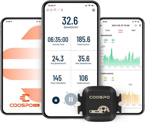 Miniatura 4 de COOSPO Sensor de cadencia y velocidad para ciclismo, Bluetooth inalámbrico y sensor de RPM de bicicleta ANT+ para computadoras de ciclismo