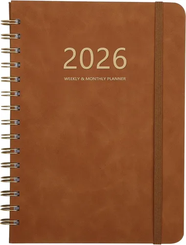 Miniatura 10 de Agenda 2026 – Agenda semanal y mensual 2026, enero 2026 a diciembre 2026, 6.4 x 8.5 pulgadas, agenda diaria con pestañas mensuales, cierre elástico