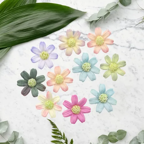 Miniatura 8 de Cabezas de flores falsas, 100 piezas de cabeza de flor artificial, margaritas artificiales, girasoles falsos, pétalos a granel, flores falsas