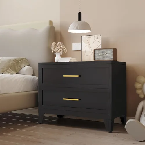 Miniatura 14 de Cómoda blanca de 5 cajones para dormitorio, cómodas y cajoneras de metal de 53.46 pulgadas de alto con diseño de esquinas curvas, cajonera Blanco