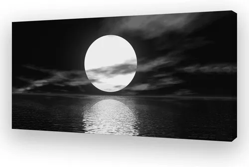 Miniatura 16 de Cao Gen Decor Art S06675 - Lienzo decorativo para pared, diseño de árbol rojo en blanco y negro, sol bosque brumoso, imagen póster impresión