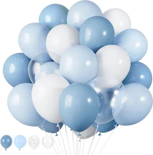 Miniatura 21 de RUBFAC 65 piezas de globos de 12 pulgadas, kit de globos rojos, negros y blancos con confeti y cintas para cumpleaños, bodas, baby shower, Negro