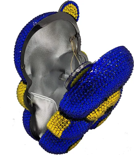 Miniatura 5 de Boutique De FGG Bolso de mano de cristal para mujer, bolso de mano con diamantes de imitación de animales, para fiesta, cóctel, mini
