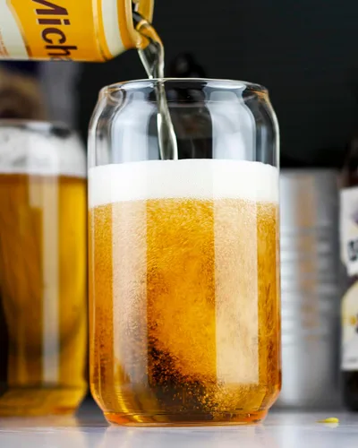 Miniatura 4 de LUXU Vasos de cerveza con forma de lata de 20 onzas, juego de 2 vasos de cerveza artesanales, vasos de cerveza grandes para cualquier bebida