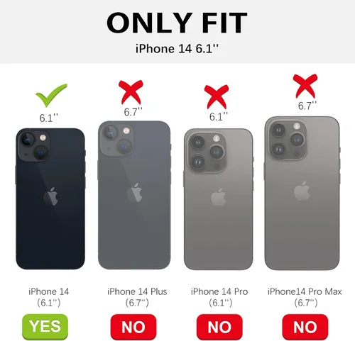 Miniatura 7 de VENINGO Funda para iPhone 14, funda para iPhone 14, ajuste delgado, suave soporte de anillo de 360° con base, compatible con soporte magnético