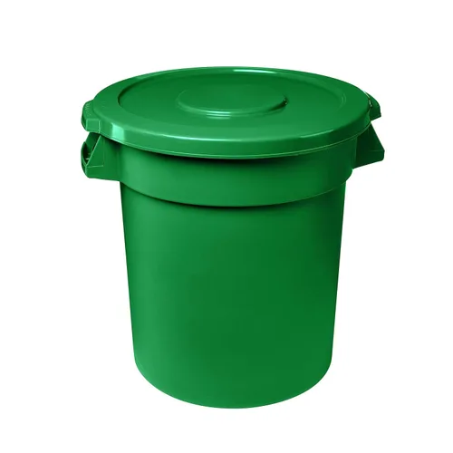 Miniatura 24 de Cubo de basura comercial redondo blanco de 32 galones y tapa, cubo de basura de cocina, cubo de basura interior, papelera duradera, bote de basura