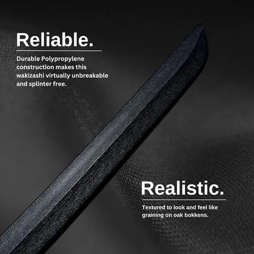 Miniatura 8 de E-BOGU Katana de práctica de polipropileno estilo Mokume (62.2 cm) con vaina Saya negra
