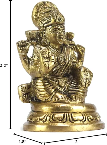 Miniatura 5 de ASHIRWAD Escultura de estatua de ídolo de latón para Diwali Pooja, templo, decoración del hogar, Vastu Laxmi Devi Maa AE000006-18 (Laxmi-18)