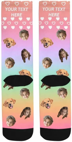 Miniatura 222 de Artsadd Calcetines personalizados para mujeres y hombres, amantes de los perros y gatos, regalos divertidos unisex personalizados