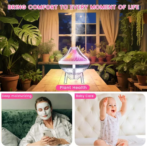 Miniatura 6 de Humidificadores pequeños para dormitorio, niebla fría, ultrasónico, humidificador de bebé con sensor de humedad, apagado automático, luz LED Blanco