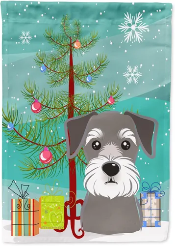 Miniatura 112 de Caroline's Treasures BB1622CHF - Bandera de casa Shih Tzu con árbol de Navidad y gris plateado para porche, grande, para colgar en la pared