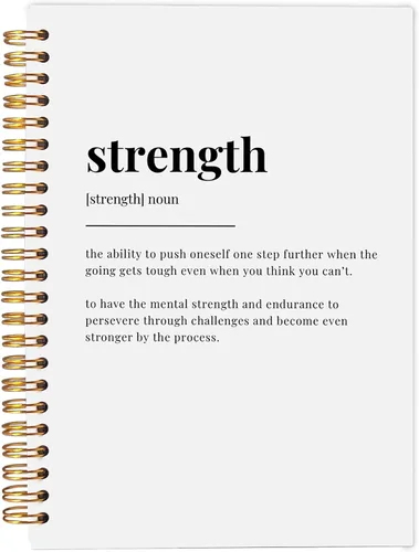 Strength Cuaderno de Notas Diario Inspirador, Regalos Inspiradores y Motivacionales para Mujeres y Hombres, Cuaderno Diario Espiral Inspirador 14x21