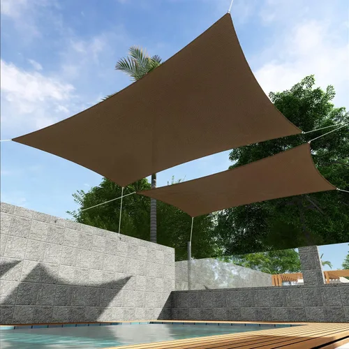 Miniatura 8 de Toldo parasol rectangular de 2 x 2 pies para patio, patio, toldo permeable para césped, jardín, actividades al aire libre, color marrón