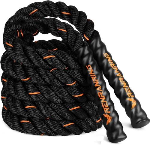 Miniatura 10 de Cuerda de saltar, cuerda de saltar pesada de 3 libras, 4 libras, 5 libras para fitness, cuerdas de salto de ejercicio pesado de 9.8 pies, cuerda