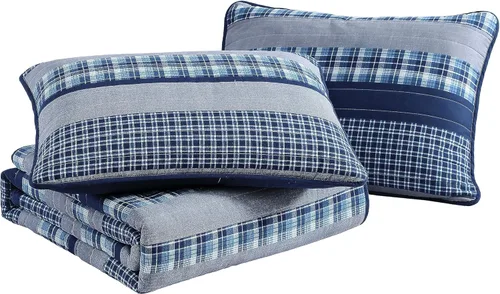 Miniatura 6 de Nautica - Juego de edredón tamaño King, juego de ropa de cama reversible de algodón, decoración del hogar de diseño para todas las estaciones