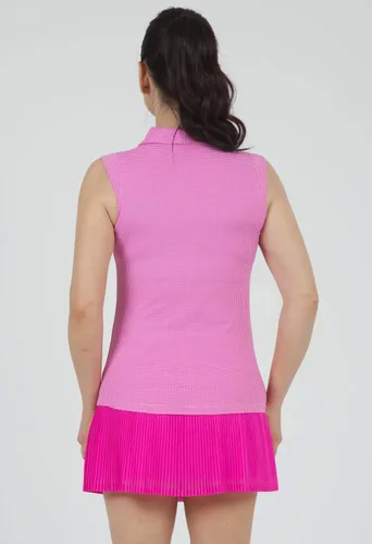 Miniatura 5 de IBKUL Athleisure Wear - Polo sin mangas con protección solar UPF50+ Icefil Cooling Tech Mini Check - 14754