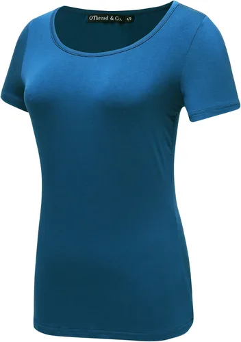 Miniatura 2 de Playera de manga corta, de OThread & Co., playera básica con cuello bote, para mujer