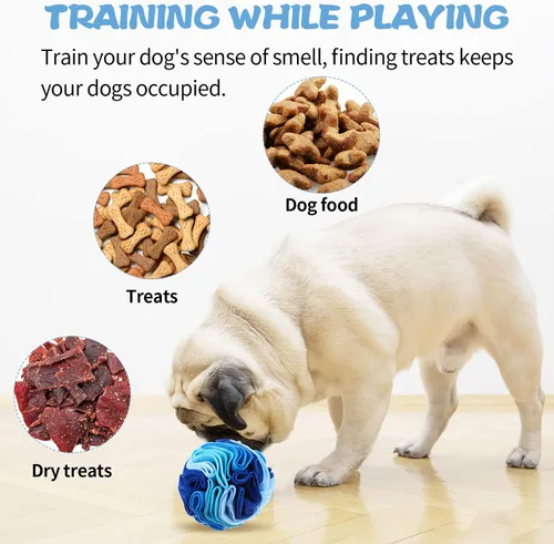 Miniatura 4 de Pelota de olfateo para perros, juguete interactivo para aliviar el estrés, juguetes interactivos para perros, tapete de forraje para mascotas, 3