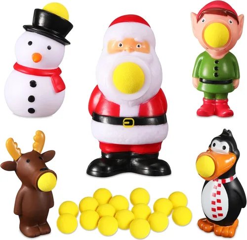 Miniatura 12 de Zubebe Juguetes de Navidad Lanzador de Pelotas de Espuma con Pelotas de Espuma que Dispara hasta 20 Pies para Niños Juego Interior y Exterior