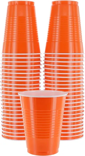 Miniatura 9 de Amcrate Vasos desechables, vasos de plástico negros de 18 onzas, fuertes y resistentes para bodas, Navidad, Halloween, paquete de 50