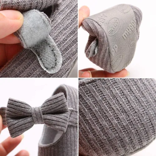 Miniatura 3 de Ohwawadi - Calcetines de forro polar para bebé o niña suaves y calientes botas o zapatos para bebés recién nacidos con estilos de dibujos animados