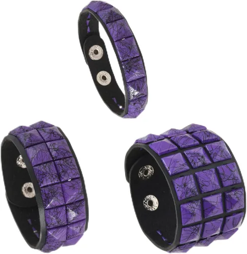 Miniatura 15 de 3 pulseras punk, pulseras de cuero con tachuelas, pulsera emo, pulseras góticas ajustables para hombres y mujeres