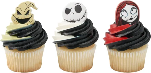 Miniatura 9 de DecoPac Anillos de The Nightmare Before Christmas, decoraciones de cupcakes con Jack, Sally y Oogie Boogie, paquete de 24