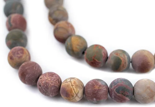 Miniatura 38 de The Bead Chest Cuentas de Jade Blanco Mate Redondas (8mm): Piedra Preciosa Orgánica Redonda Esférica de Energía con Poder de Sanación para Hacer