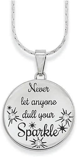 SAGEFINDS Colgante de cristal brillante Regalo inspirador para mujeres y niñas Mensaje motivacional grabado Collar de acero inoxidable